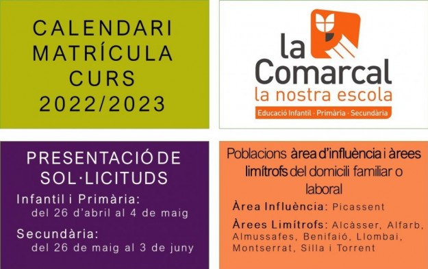 Calendari Matrícula 22-23