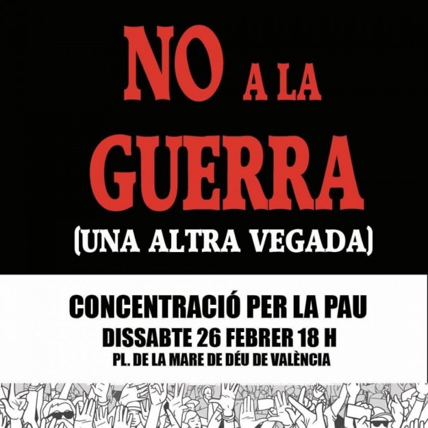 No a la guerra – concentració per la pau València