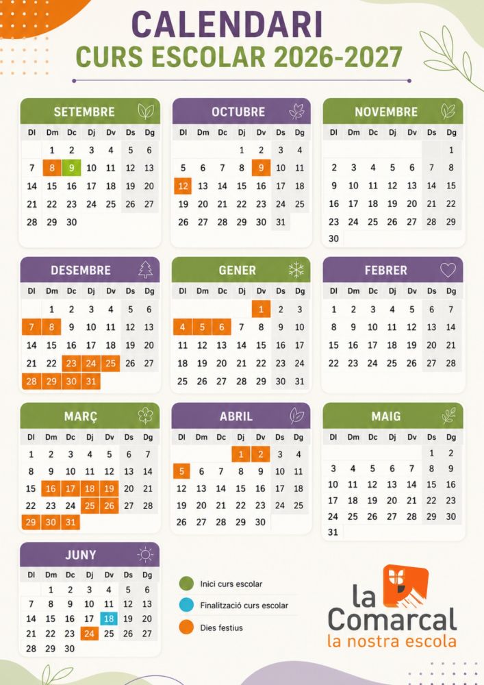 Calendari La Nostra Escola Comarcal 2026-2027-page-00001